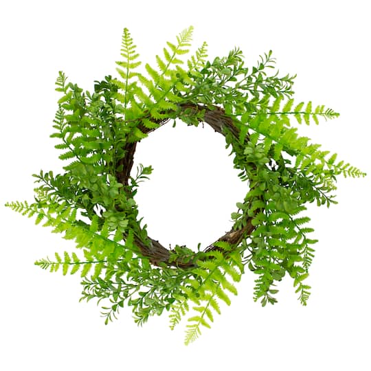 18" Green Fern Leaf Springtime Wreath By Northlight | Michaels®